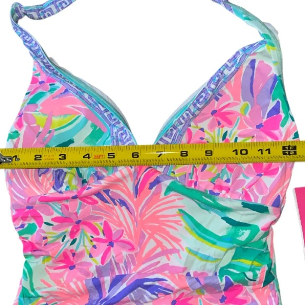 Lilly Pulitzer Bliss Halter Tankini in Pastel Pink Blue Floral - Picture 8 of 12